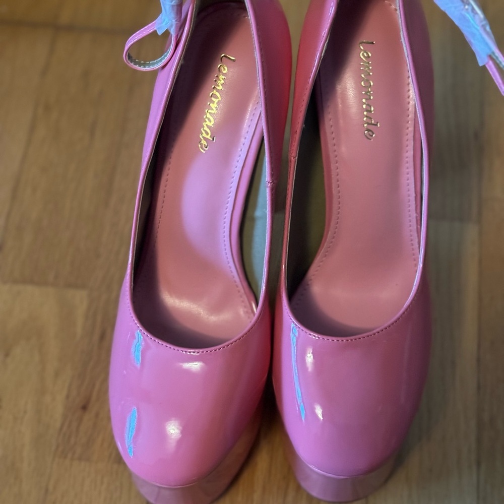 Lemon Glossy Pink Heels